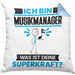 Musikmanager Kissen mit Füllung 40x40 Geschenk für Musikmanager Geburtstag Lustiger Spruch Was Ist Deine Superkraft (Grau) Blau Trendation