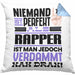 Rapper Geschenk Kissen mit Füllung 40x40 Lustige Geschenkidee für Rapper Geburtstag Niemand Ist Perfekt Aber Als Rapper Ist Man Nah Dran (Grau) Blau Trendation
