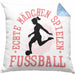 Mädchen Fußball Kissen mit Füllung 40x40 Geschenk Echte Mädchen Spielen Fußball Frauen-Fussball (Grau) Blau Trendation