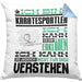 Karatesportler Geschenk Kaffee-Kissen mit Füllung 40x40 Geschenkidee für Karatesportler Ich Bin Karatesportler Ich Kann Es Dir Erklären Jedoch Nicht Für Dich Verstehen Spruch Lustig (Grau) Blau Trendation