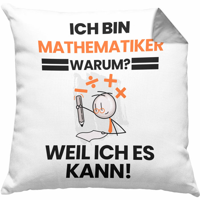 Mathematiker Geschenk Kissen mit Füllung 40x40 Lustiger Spruch Ich Bin Mathematiker Warum Weil Ich Es Kann Geschenkidee Bester Mathematiker Geburtstag (Grau) Grau Trendation