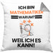 Mathematiker Geschenk Kissen mit Füllung 40x40 Lustiger Spruch Ich Bin Mathematiker Warum Weil Ich Es Kann Geschenkidee Bester Mathematiker Geburtstag (Grau) Grau Trendation