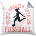 Mädchen Fußball Kissen mit Füllung 40x40 Geschenk Echte Mädchen Spielen Fußball Frauen-Fussball (Grau) Grau Trendation