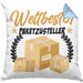 Paketzusteller Geschenk Kissen mit Füllung 40x40 Spruch Weltbester Paketzusteller Postbote (Grau) Blau Trendation