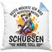 Lustige Kissen mit Füllung 40x40 Waschbär Heute Möchte Ich Was Mit Menschen Machen Schubsen Wäre Toll Sarkasmus Ironier Humor (Grau) Blau Trendation