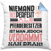 Pferdebesitzer Geschenk Kissen mit Füllung 40x40 Lustige Geschenkidee für Pferdebesitzer Geburtstag Niemand Ist Perfekt Aber Als Pferdebesitzer Ist Man Nah Dran (Grau) Blau Trendation