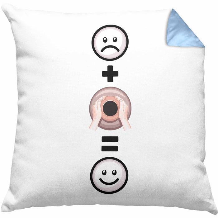 Töpfern Kissen mit Füllung 40x40 Geschenk für Töpferei :( + Töpfern = :) Lustige Geschenkidee Geburtstag (Grau) Blau Trendation