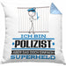 Polizist Geschenk Kissen mit Füllung 40x40 Ich Bin Polizist Aber Sag Doch Einfach Superheld Lustige Geschenkdiee für Polizist (Grau) Blau Trendation