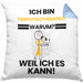 Tierphysiotherapeut Geschenk Kissen mit Füllung 40x40 Lustiger Spruch Ich Bin Tierphysiotherapeut Warum Weil Ich Es Kann Geschenkidee Bester Tierphysiotherapeut Geburtstag (Grau) Blau Trendation