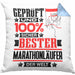 Marathonläufer Geschenk Lustiger Spruch für Marathonläufer Geschenkidee Bester Marathonläufer Der WeltKissen mit Füllung 40x40 (Grau) Blau Trendation