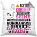 Hundegassi-Service Geschenk Kissen mit Füllung 40x40 Lustiger Spruch Erheben Sie Sich Der Hundegassi-Service Betritt den Raum (Grau) Grau Trendation