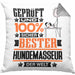 Hundemasseur Geschenk Lustiger Spruch für Hundemasseur Geschenkidee Bester Hundemasseur Der WeltKissen mit Füllung 40x40 (Grau) Grau Trendation