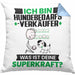 Hundebedarfsverkäufer Kissen mit Füllung 40x40 Geschenk für Hundebedarfsverkäufer Geburtstag Lustiger Spruch Was Ist Deine Superkraft (Grau) Blau Trendation