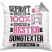Songtexter Geschenk Lustiger Spruch für Songtexter Geschenkidee Bester Songtexter Der WeltKissen mit Füllung 40x40 (Grau) Grau Trendation