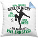 Fussballer Kissen mit Füllung 40x40 Geschenk Fussballspieler Geschenkidee Es Geht Nicht Um Leben Oder Tod (Grau) Blau Trendation