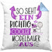 Modelbauer Kissen mit Füllung 40x40 So Sieht Ein Richtig Cooler Modelbauer Aus Geschenk Lustiger Spruch Geschenkidee (Grau) Blau Trendation