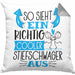 So Sieht Ein Richtig Cooler Stiefschwager Aus Geschenk Kissen mit Füllung 40x40 Lustiger Spruch Geschenkidee (Grau) Grau Trendation