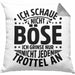 Lustiger Spruch Kissen mit Füllung 40x40 Humor Sarkasmus Ich Schaue Nicht Böse Ich Grinse Nicht Nur Jeden Trottel An (Grau) Grau Trendation