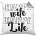 Lustige Kissen mit Füllung 40x40 Geschenk für Ehemann Spruch Happy Wife Happy Life Ehemann Geschenkidee (Grau) Grau Trendation