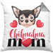 Chihuahua Besitzer Mom Mama Kissen mit Füllung 40x40 Geschenk Lustiger Spruch Geschenkidee Chihuahua Besitzerin (Grau) Grau Trendation