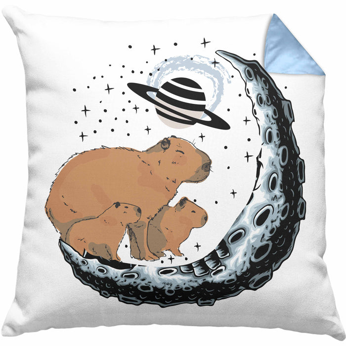 Galaxie Capybara Kissen mit Füllung 40x40 Capybara Tier Geschenk für Capybara Liebhaber (Grau) Blau Trendation