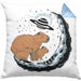 Galaxie Capybara Kissen mit Füllung 40x40 Capybara Tier Geschenk für Capybara Liebhaber (Grau) Blau Trendation