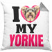 Yorkie Besitzerin Kissen mit Füllung 40x40 Geschenk Lustiger Spruch Geschenkidee I Love My Yorkie (Grau) Grau Trendation