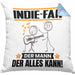 Indie-Fan Kissen mit Füllung 40x40 Geschenk für Indie-Fan Der Mann Der Alles Kann Geschenkidee zum Geburtstag (Grau) Blau Trendation