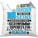 Schwimmsportler Geschenk Kissen mit Füllung 40x40 Lustiger Spruch Erheben Sie Sich Der Schwimmsportler Betritt den Raum (Grau) Grau Trendation
