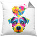 Jack Russell Herz Farbe Besitzer Kissen mit Füllung 40x40 Geschenk Lustiger Spruch Geschenkidee Jack Russell Liebhaber (Grau) Grau Trendation