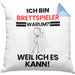 Brettspieler Geschenk Kissen mit Füllung 40x40 Lustiger Spruch Ich Bin Brettspieler Warum Weil Ich Es Kann Geschenkidee Bester Brettspieler Geburtstag (Grau) Blau Trendation