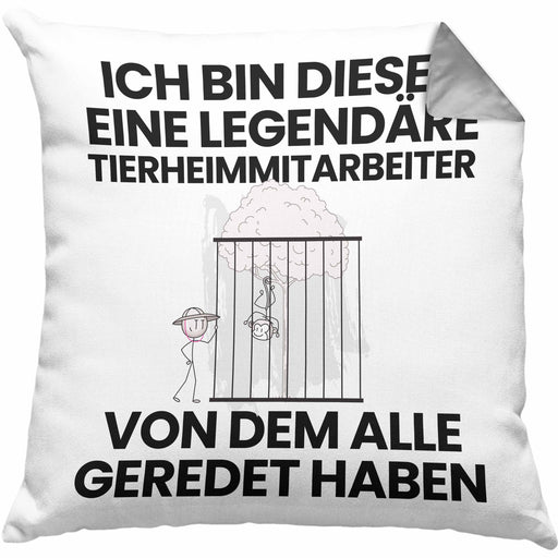 Tierheimmitarbeiter Geschenk Kissen mit Füllung 40x40 Lustige Geschenkidee Geburtstag für Tierheimmitarbeiter Ich Bin Dieser Legendäre Tierheimmitarbeiter Von Dem Alle Geredet Haben (Grau) Grau Trendation