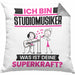 Studiomusiker Kissen mit Füllung 40x40 Geschenk für Studiomusiker Geburtstag Lustiger Spruch Was Ist Deine Superkraft (Grau) Grau Trendation