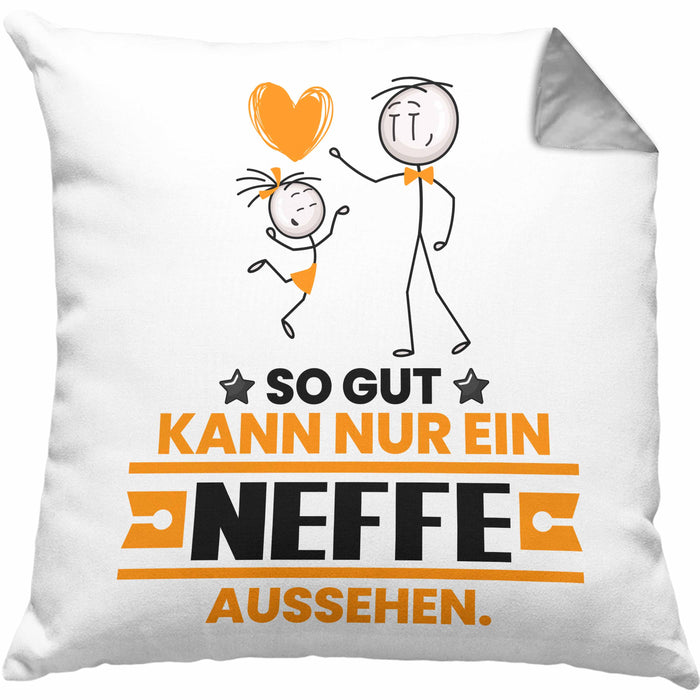 Neffe Geschenk Kissen mit Füllung 40x40 So Gut Kann Nur Ein Neffe Aussehen Geschenkidee (Grau) Grau Trendation