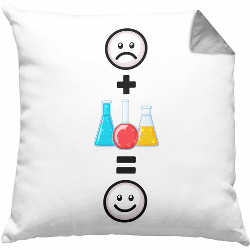 Chemie Kissen mit Füllung 40x40 Geschenk für Chemiker, Chemiestudenten Lustige Geschenkidee :( + Chemie Reagenzgläser = :) Geburtstag (Grau) Grau Trendation