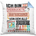 Grafikdesigner Kissen mit Füllung 40x40 Geschenk Spruch Lustig Geschenkidee für Grafikdesigner Geburtstag Ich Bin Der Verrückte Grafikdesigner (Grau) Blau Trendation
