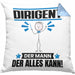 Dirigent Kissen mit Füllung 40x40 Geschenk für Dirigent Der Mann Der Alles Kann Geschenkidee zum Geburtstag (Grau) Blau Trendation