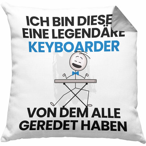 Keyboarder Geschenk Kissen mit Füllung 40x40 Lustige Geschenkidee Geburtstag für Keyboarder Ich Bin Dieser Legendäre Keyboarder Von Dem Alle Geredet Haben (Grau) Grau Trendation