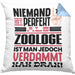 Zoologe Geschenk Kissen mit Füllung 40x40 Lustige Geschenkidee für Zoologe Geburtstag Niemand Ist Perfekt Aber Als Zoologe Ist Man Nah Dran (Grau) Blau Trendation