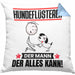 Hundeflüsterer Kissen mit Füllung 40x40 Geschenk für Hundeflüsterer Der Mann Der Alles Kann Geschenkidee zum Geburtstag (Grau) Blau Trendation