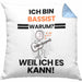 Bassist Geschenk Kissen mit Füllung 40x40 Lustiger Spruch Ich Bin Bassist Warum Weil Ich Es Kann Geschenkidee Bester Bassist Geburtstag (Grau) Blau Trendation