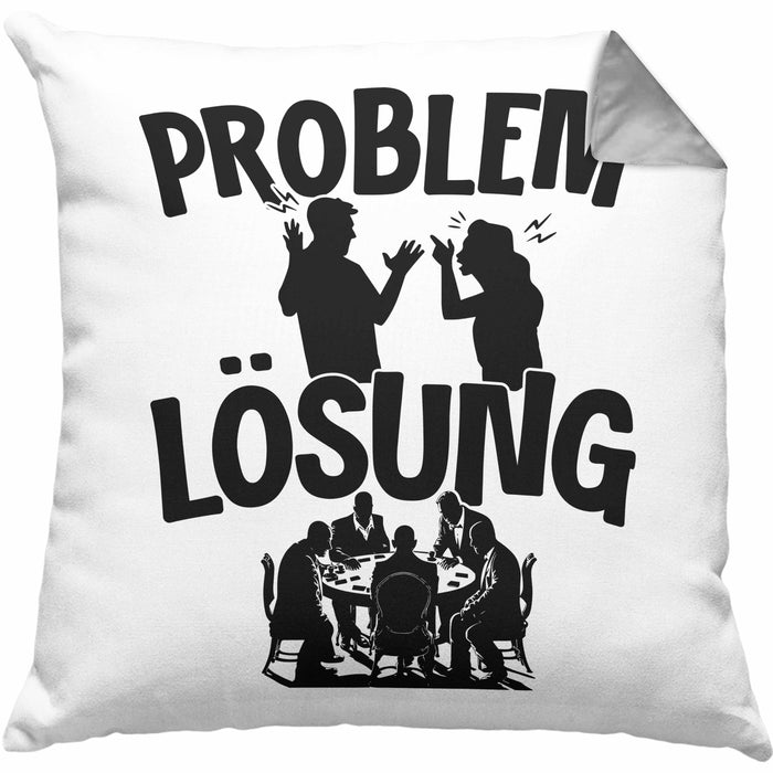 Poker Kissen mit Füllung 40x40 Geschenk für Poker-Spieler Männer Geschenkidee Problem und Lösung Poker Spielen Kartenspielen (Grau) Grau Trendation