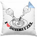 Schnitzel-Kissen mit Füllung 40x40 Geschenk für Schnitzel-Liebhaber (Grau) Blau Trendation