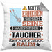 Taucher Geschenk Kissen mit Füllung 40x40 Lustiger Spruch Erheben Sie Sich Der Taucher Betritt den Raum (Grau) Grau Trendation