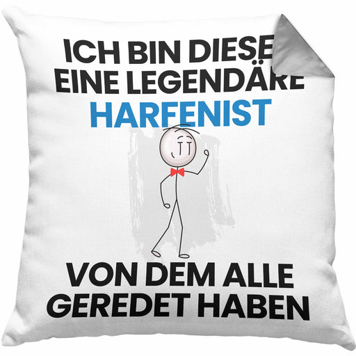 Harfenist Geschenk Kissen mit Füllung 40x40 Lustige Geschenkidee Geburtstag für Harfenist Ich Bin Dieser Legendäre Harfenist Von Dem Alle Geredet Haben (Grau) Grau Trendation