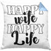 Lustige Kissen mit Füllung 40x40 Geschenk für Ehemann Spruch Happy Wife Happy Life Ehemann Geschenkidee (Grau) Blau Trendation