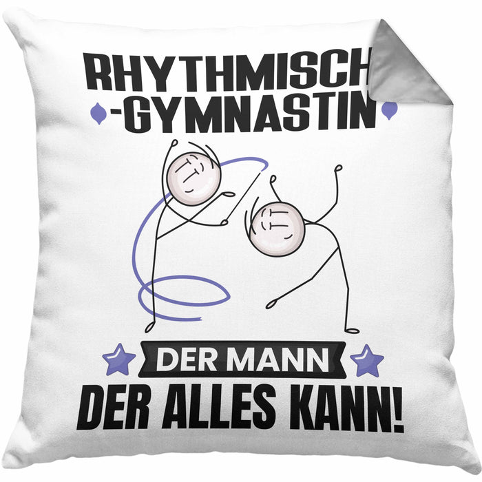 RhythmischeGymnastin Kissen mit Füllung 40x40 Geschenk für RhythmischeGymnastin Der Mann Der Alles Kann Geschenkidee zum Geburtstag (Grau) Grau Trendation