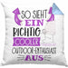 So Sieht Ein Richtig Cooler Outdoor-Enthusiast Aus Geschenk Kissen mit Füllung 40x40 Lustiger Spruch Geschenkidee (Grau) Blau Trendation