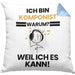 Komponist Geschenk Kissen mit Füllung 40x40 Lustiger Spruch Ich Bin Komponist Warum Weil Ich Es Kann Geschenkidee Bester Komponist Geburtstag (Grau) Blau Trendation