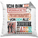 Physiotherapeut Kissen mit Füllung 40x40 Geschenk Spruch Lustig Geschenkidee für Physiotherapeut Geburtstag Ich Bin Der Verrückte Physiotherapeut (Grau) Grau Trendation